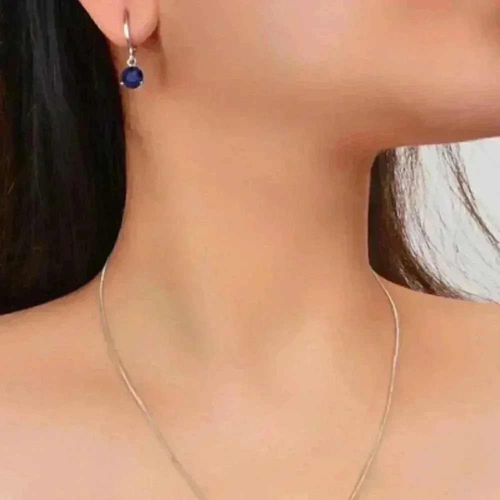 Sapphire Gemstone Jewelry Set: Sterling Silver 925, Tarnish Free